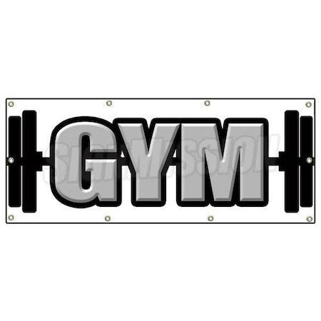 Signmission GYM BANNER SIGN gymnasium workout health club exercise weights B-96 Gym